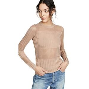 J Brand Women's Andrea Metallic Ribbed Fitted Sweater Size Small